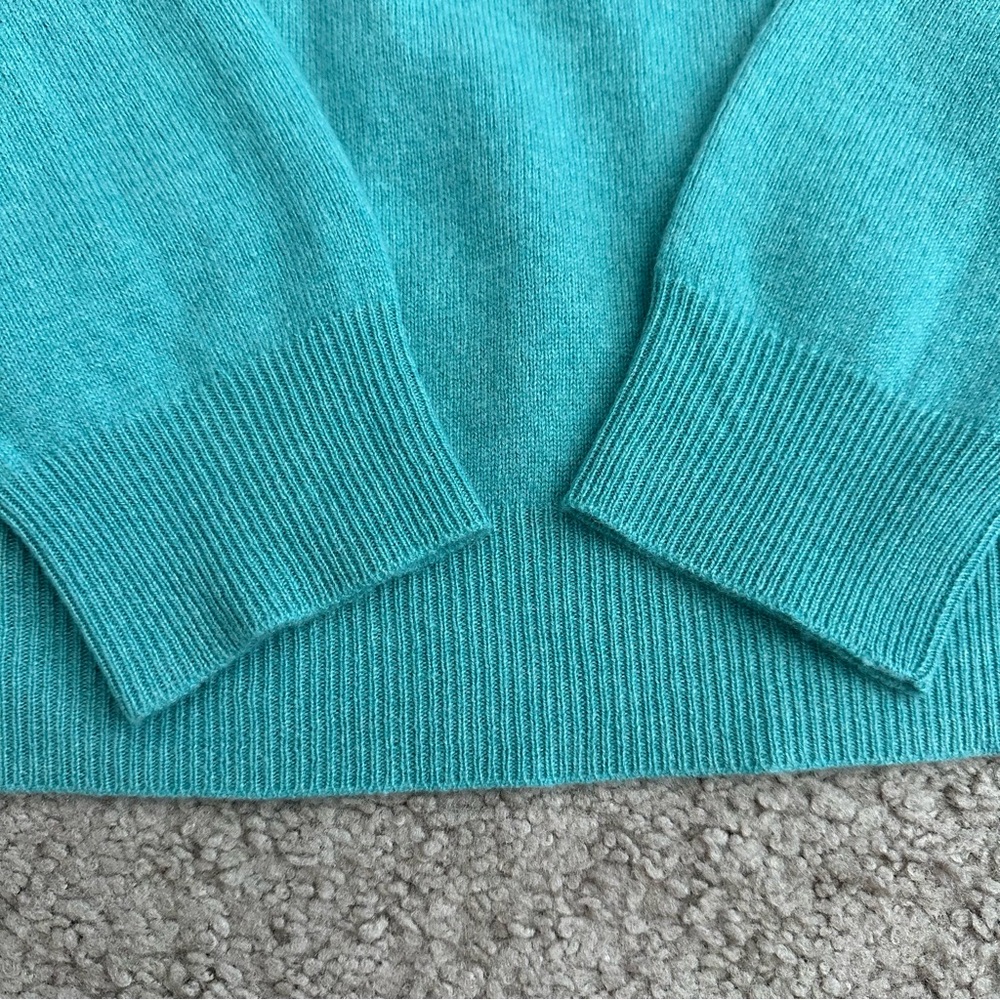 Jos. A. Bank Sweater Mens Size S Turquoise 100% Cashmere V Neck - Picture 8 of 9